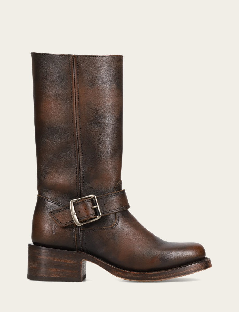 Dark Brown Boots Frye Women's Dark Brown Campus Buckle Boot
