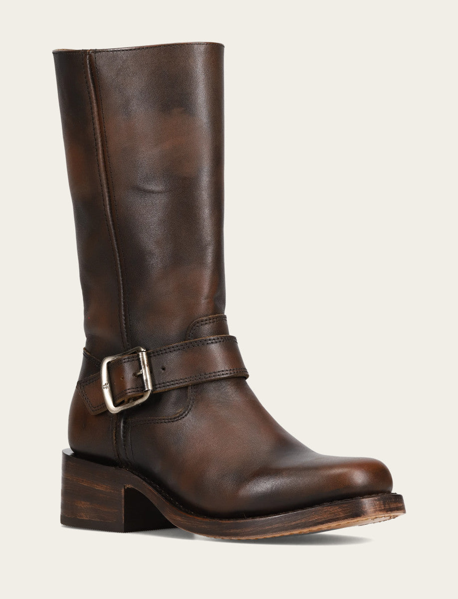 Dark Brown Boots Frye Women's Dark Brown Campus Buckle Boot