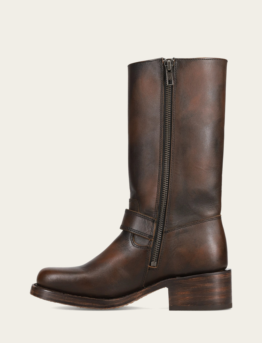 Dark Brown Boots Frye Women's Dark Brown Campus Buckle Boot
