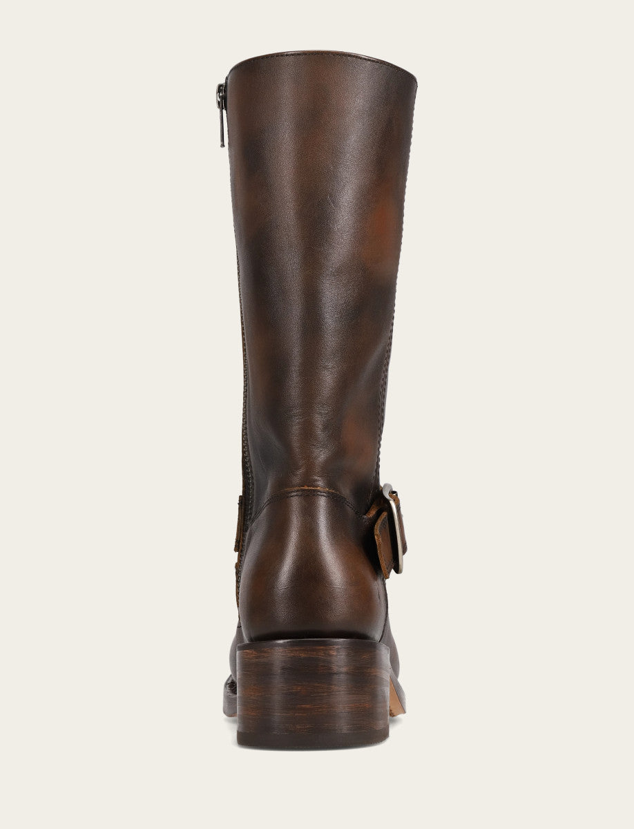 Dark Brown Boots Frye Women's Dark Brown Campus Buckle Boot