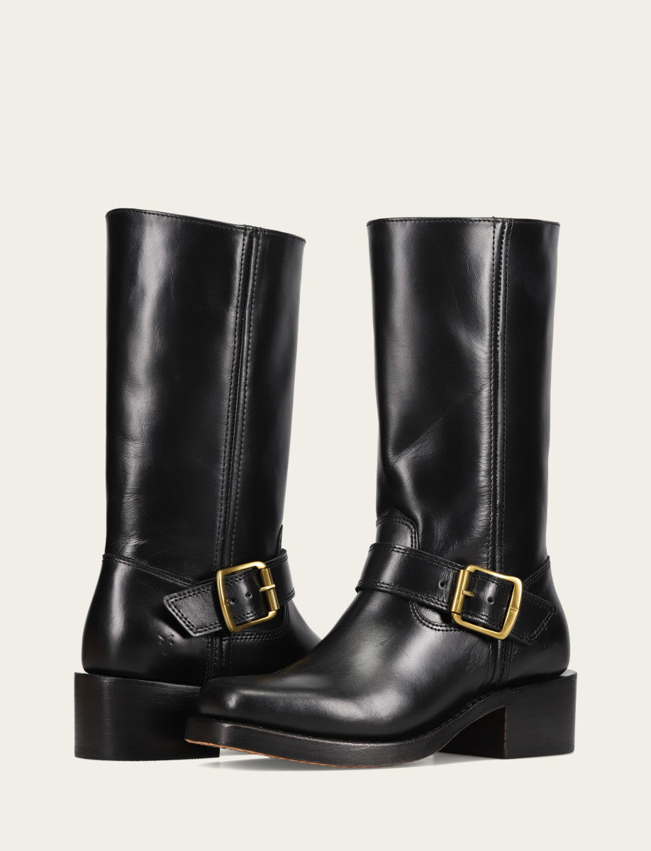 Black Boots Frye Women's Black Campus Buckle Boot