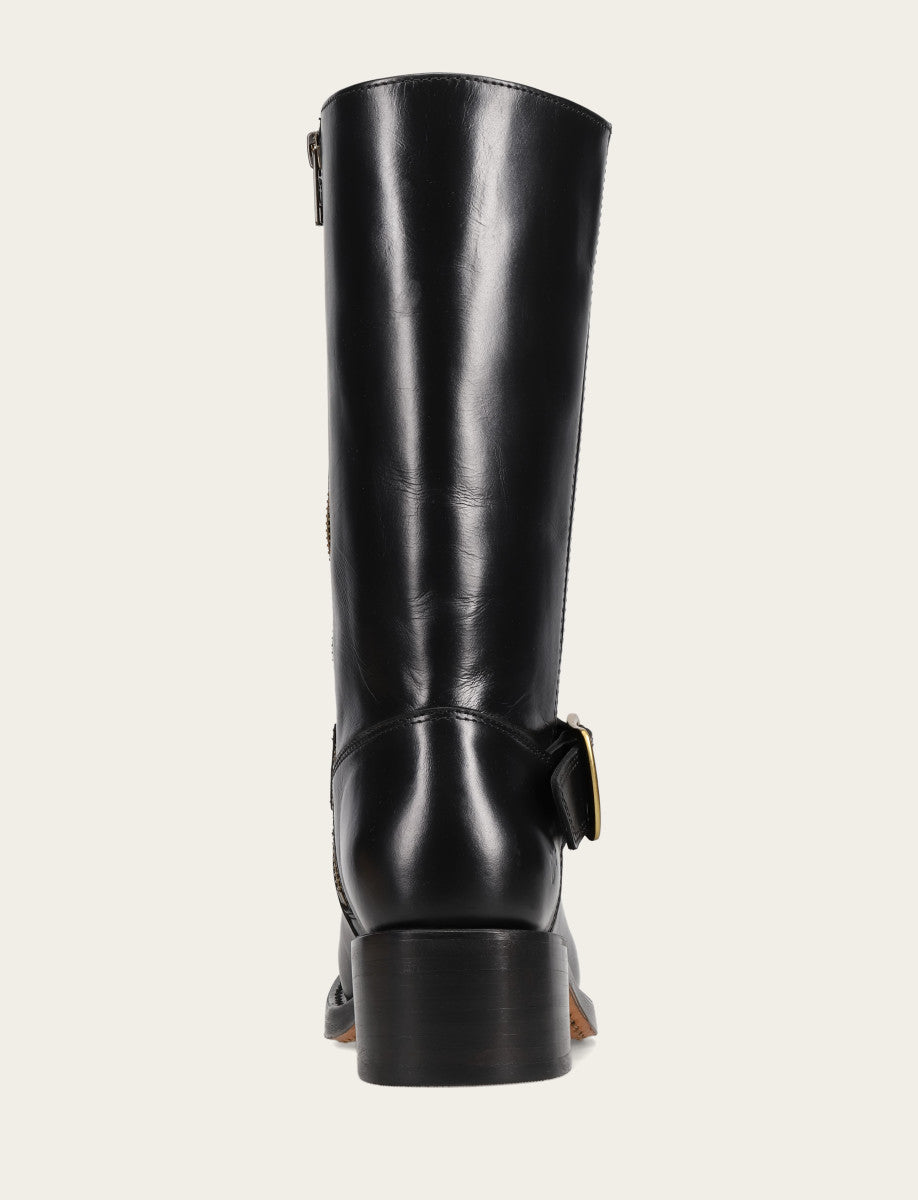 Black Boots Frye Women's Black Campus Buckle Boot