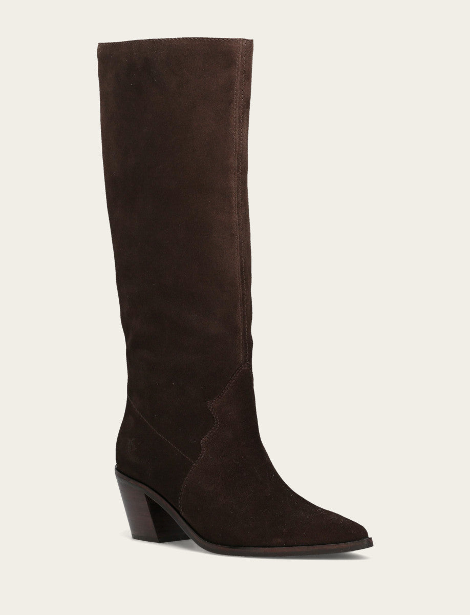 Dark Brown Boots Frye Women's Dark Brown Sara Slouchy Boot
