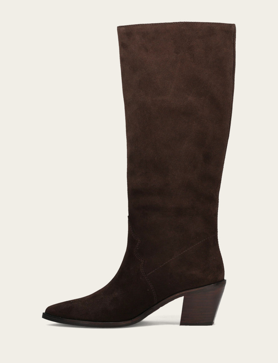 Dark Brown Boots Frye Women's Dark Brown Sara Slouchy Boot