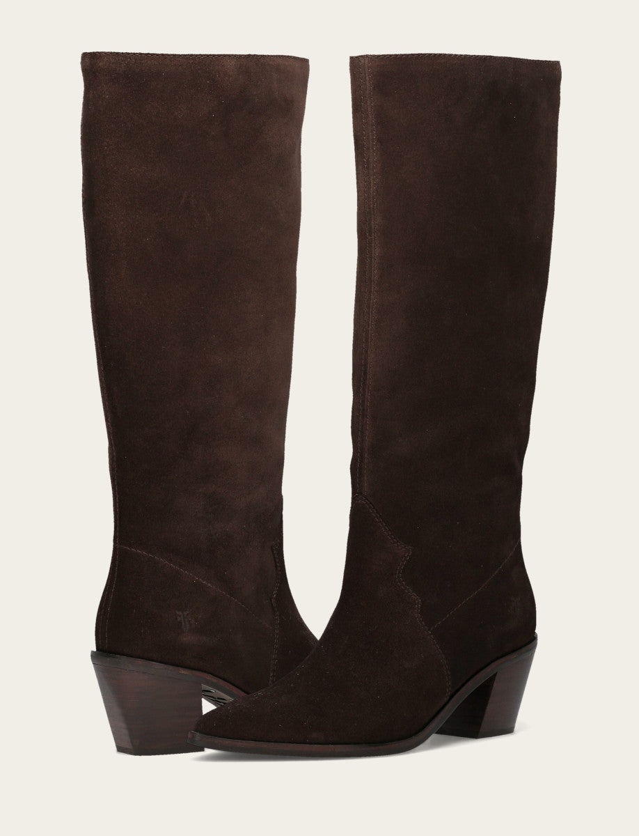 Dark Brown Boots Frye Women's Dark Brown Sara Slouchy Boot