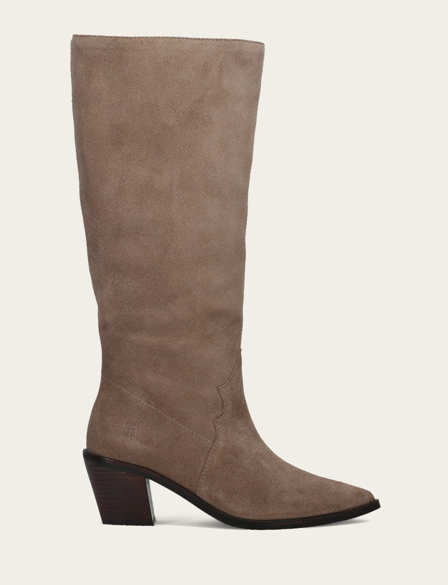 Dark Taupe Boots Frye Women's Dark Taupe Sara Slouchy Boot