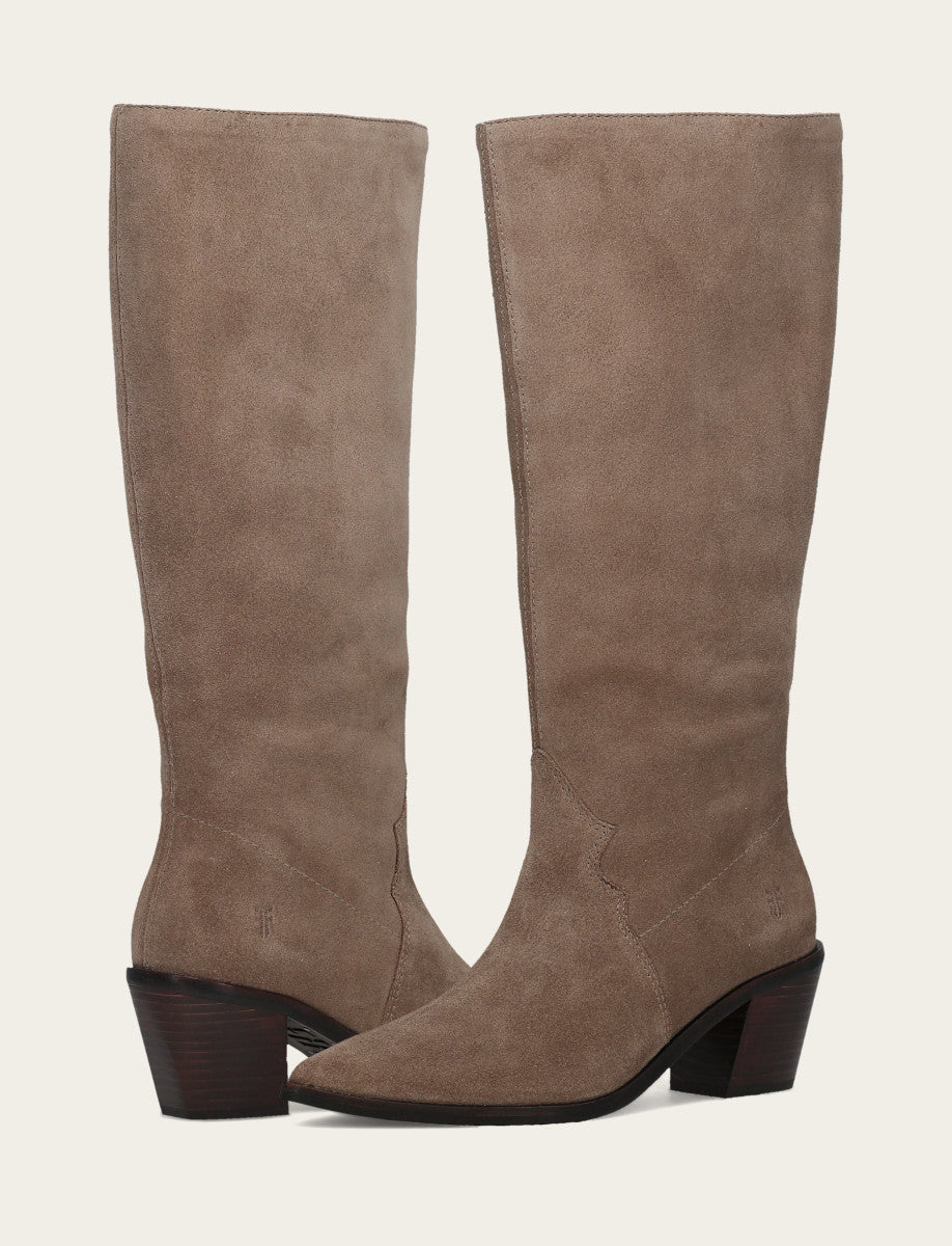 Dark Taupe Boots Frye Women's Dark Taupe Sara Slouchy Boot