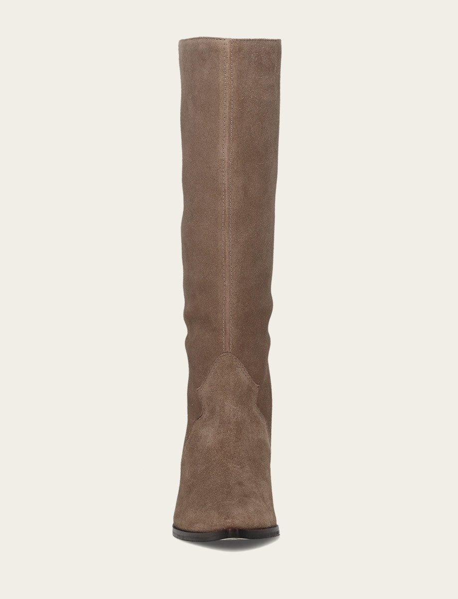 Dark Taupe Boots Frye Women's Dark Taupe Sara Slouchy Boot
