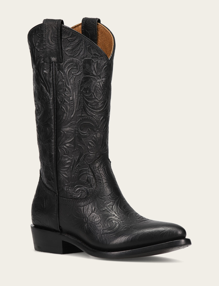 Black Floral Boots Frye Billy Pull On Boot