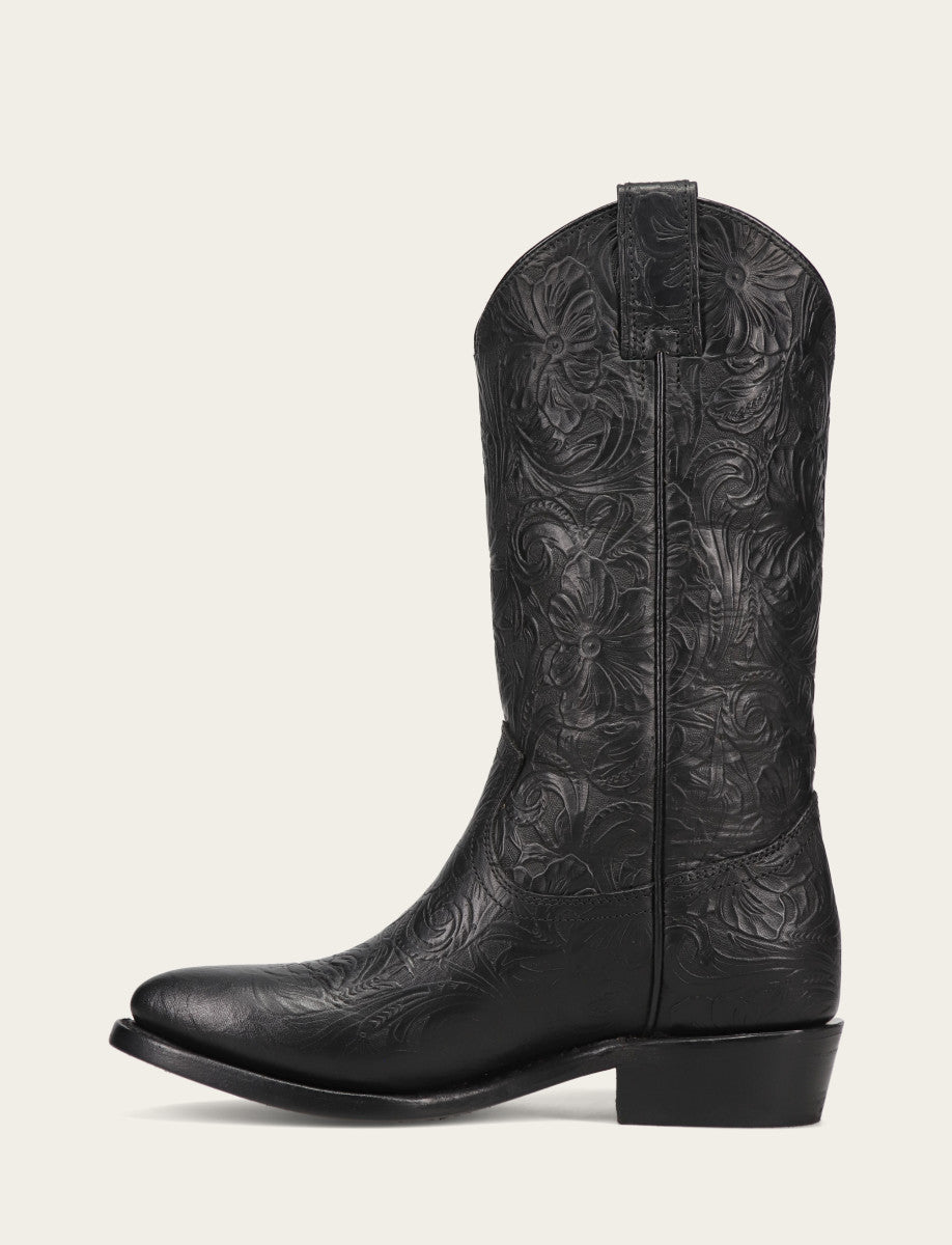 Black Floral Boots Frye Billy Pull On Boot