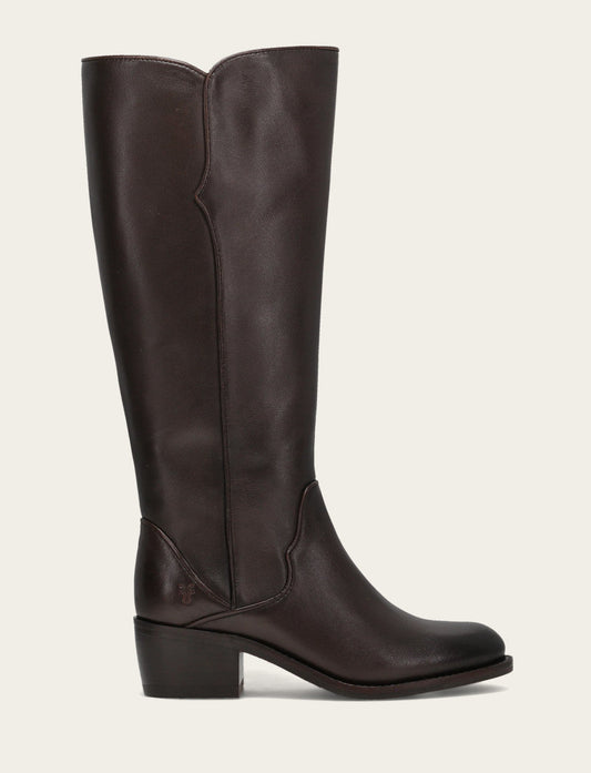 Dark Brown Boots Frye Women's Dark Brown Carson 2 Piping Tall Boot