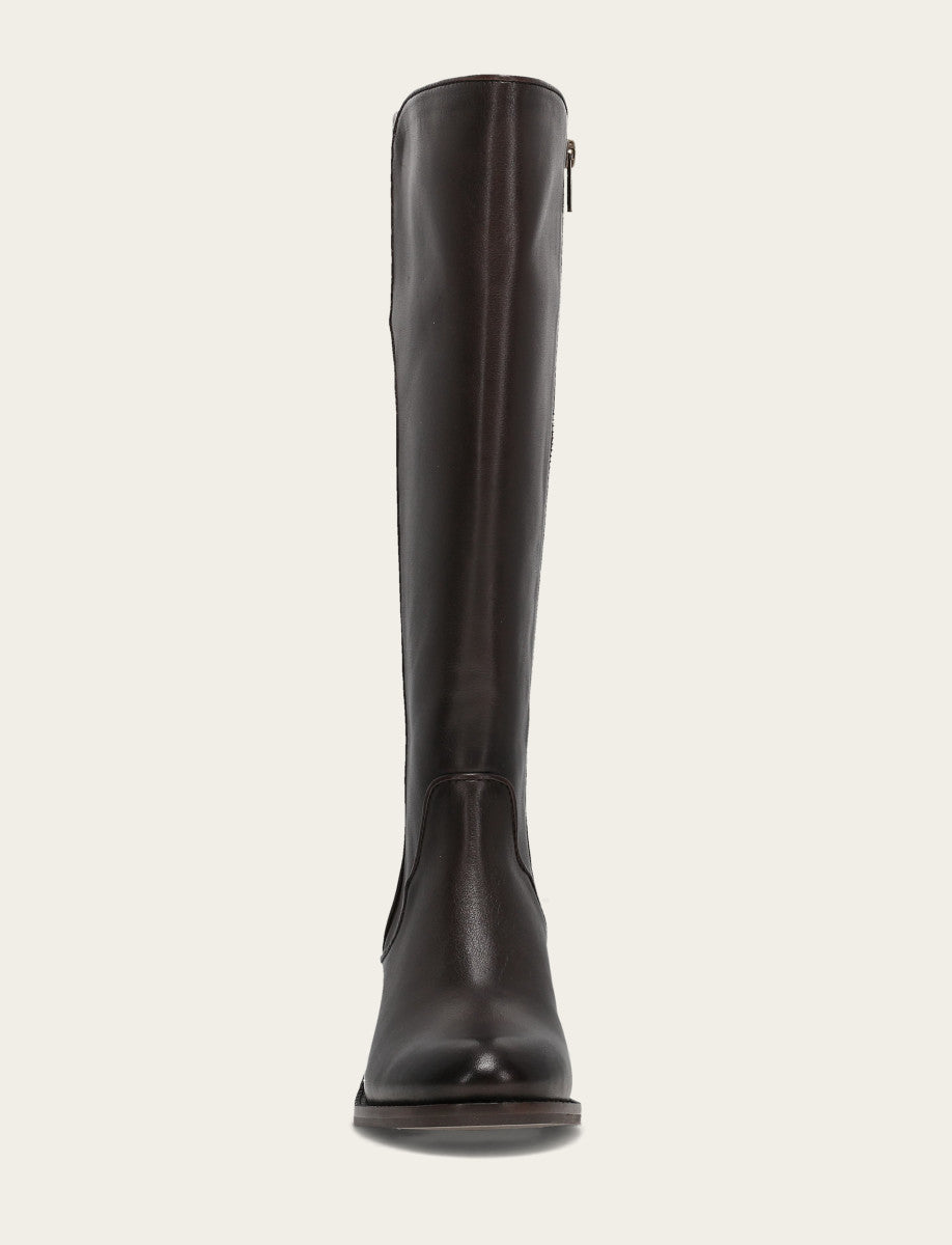 Dark Brown Boots Frye Women's Dark Brown Carson 2 Piping Tall Boot