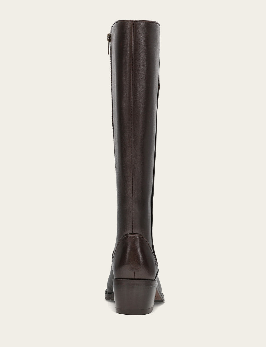 Dark Brown Boots Frye Women's Dark Brown Carson 2 Piping Tall Boot