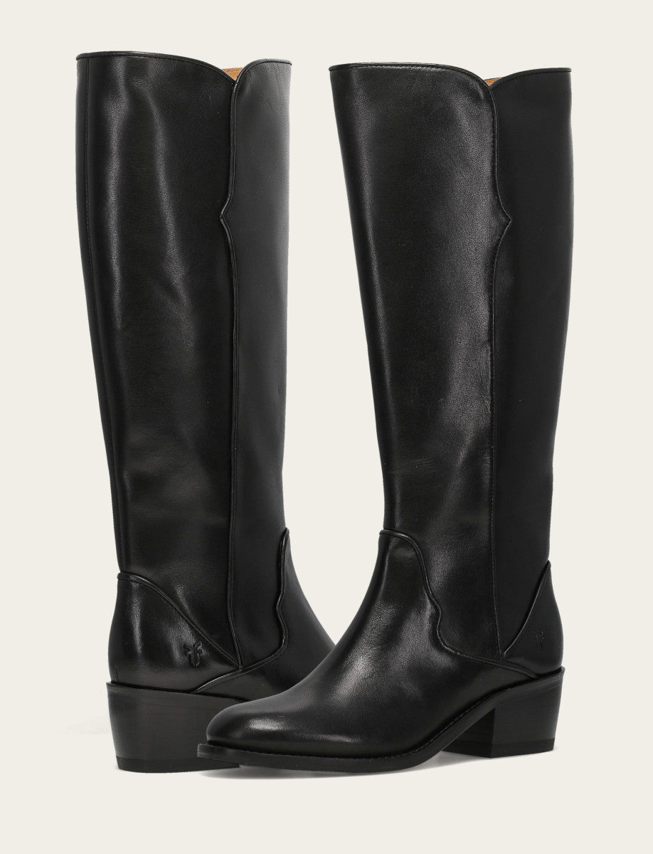 Black Boots Frye Women's Black Carson 2 Piping Tall Boot