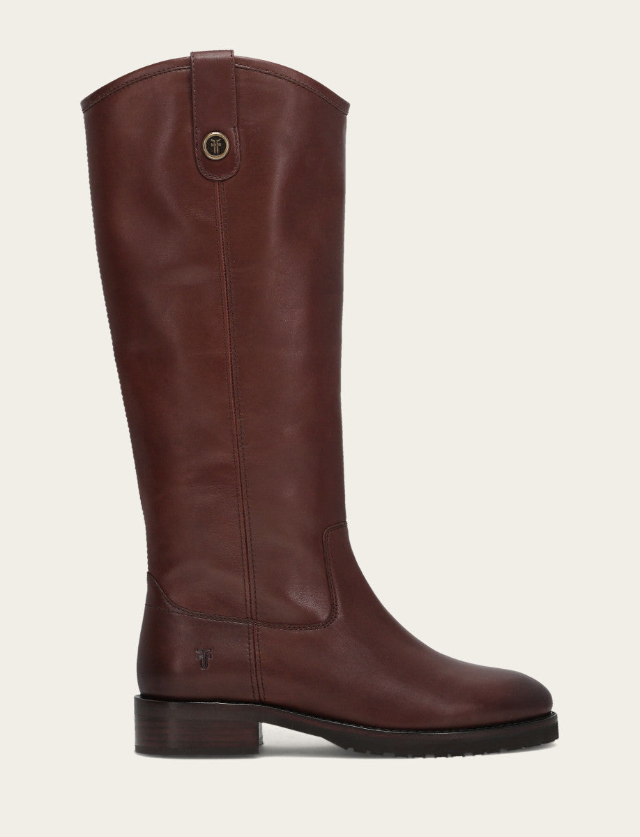 Brown Boots|Wide Calf Boots Frye Women's Brown Melissa Lug Button Tall Wide Calf Boot