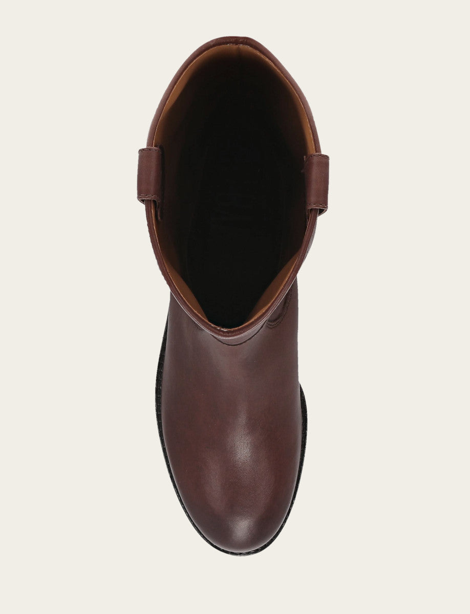 Brown Boots|Wide Calf Boots Frye Women's Brown Melissa Lug Button Tall Wide Calf Boot