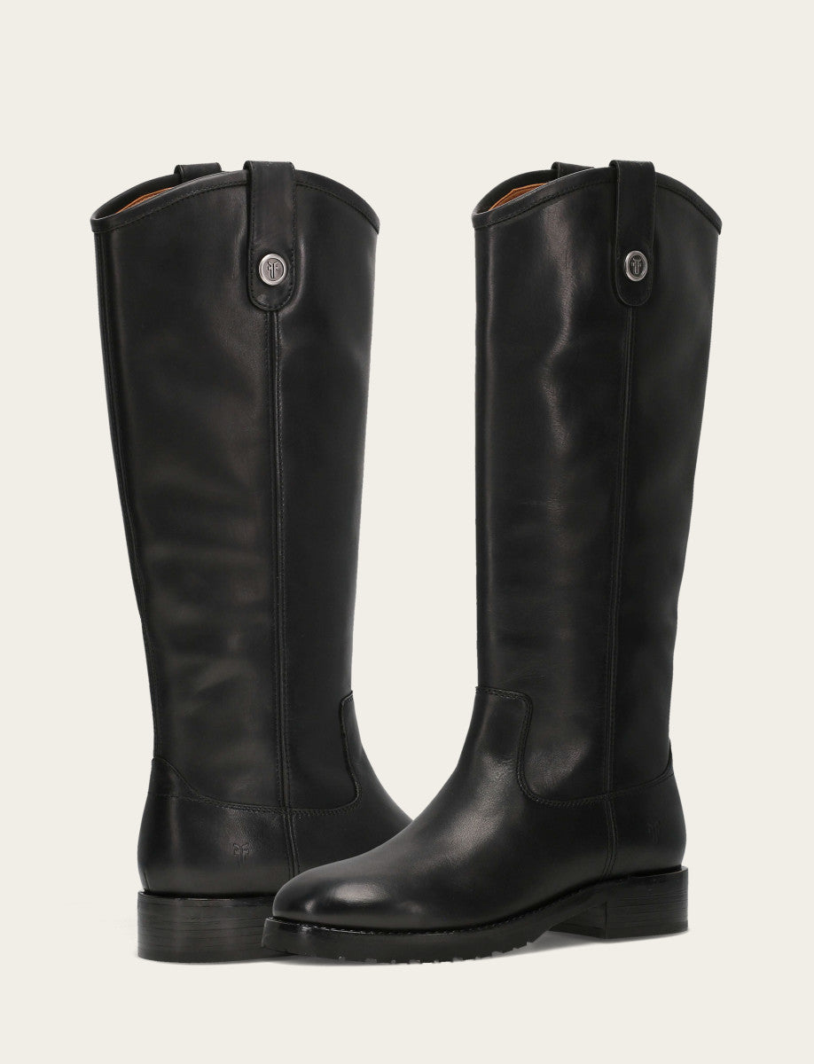 Black Boots|Wide Calf Boots Frye Women’s Black Wide Calf Melissa Lug Button Tall Boots | Frye