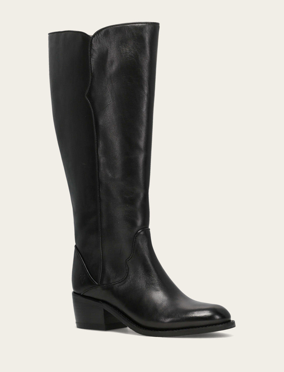 Black Boots|Wide Calf Boots Frye Women's Black Carson 2 Piping Tall Wide Calf Boot