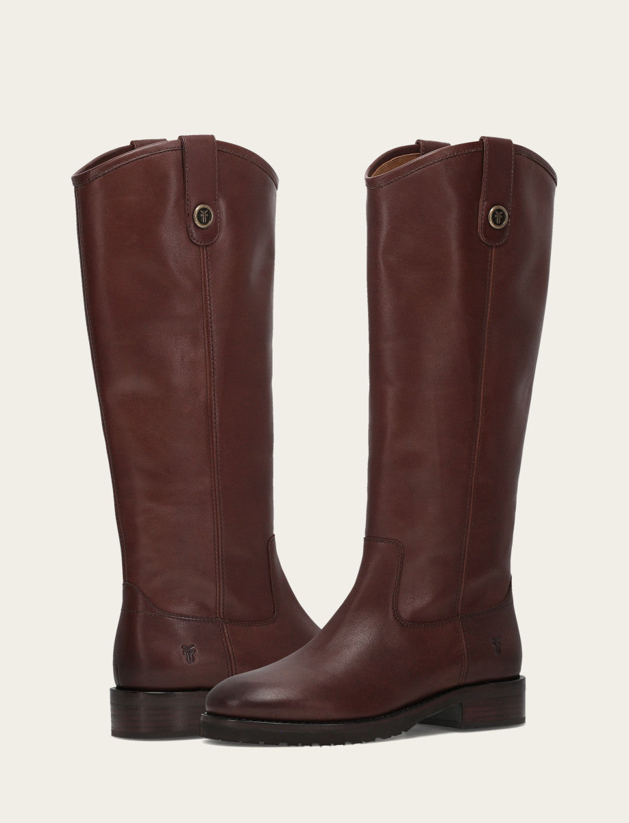 Brown Boots Frye Women's Brown Melissa Lug Button Tall Boot