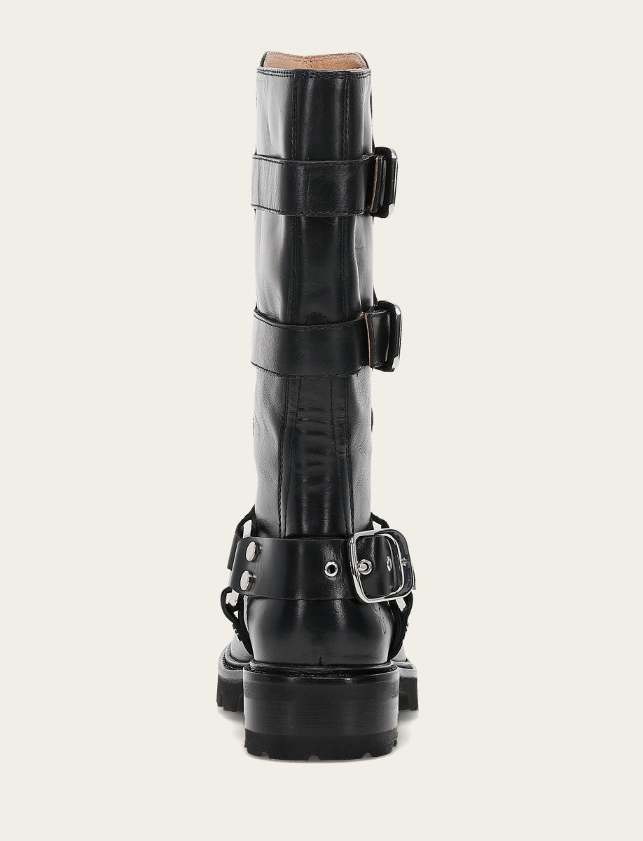 Black Boots Frye Women's Black Olivia Moto Mid Boot