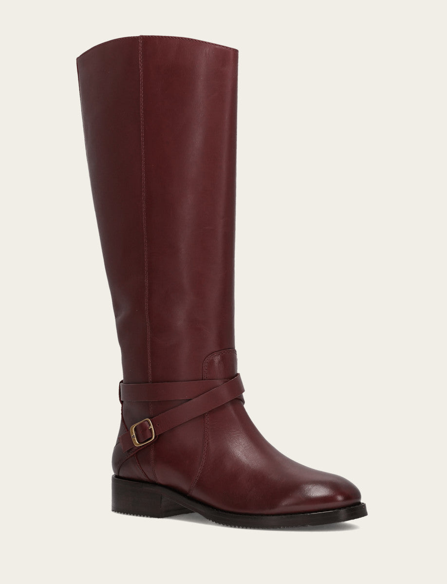 Merlot Boots|Wide Calf Boots Frye Women's Merlot Melissa Belted Riding Wide Calf Boot