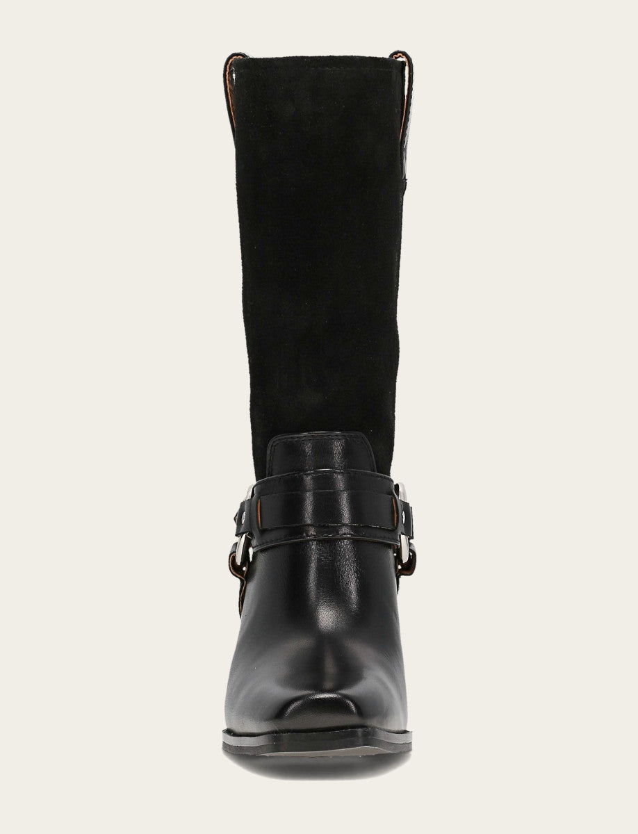 Black Boots Frye Women's Black Shiloh Harness Belted Boot