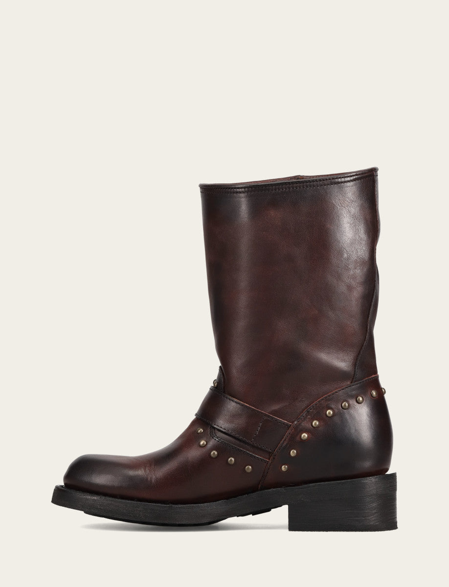Cherry Lacquer Boots Frye Women's Cherry Lacquer Viv Fringe Engineer Boot