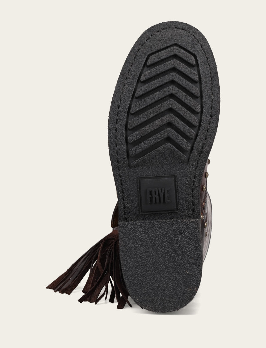 Cherry Lacquer Boots Frye Women's Cherry Lacquer Viv Fringe Engineer Boot