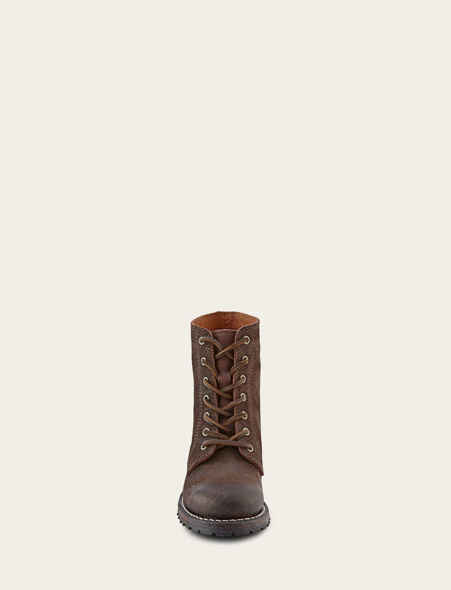Dark Brown Boots Frye Women's Dark Brown Sabrina 6G Lace Up Boots