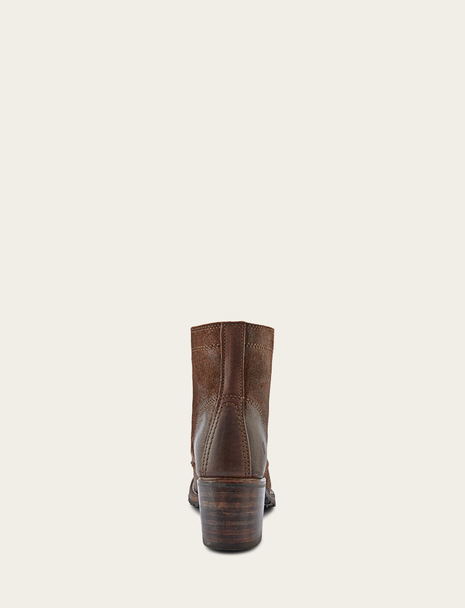 Dark Brown Boots Frye Women's Dark Brown Sabrina 6G Lace Up Boots