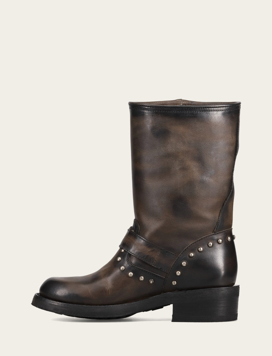 Black Boots Frye Women's Black Viv Fringe Engineer Boot
