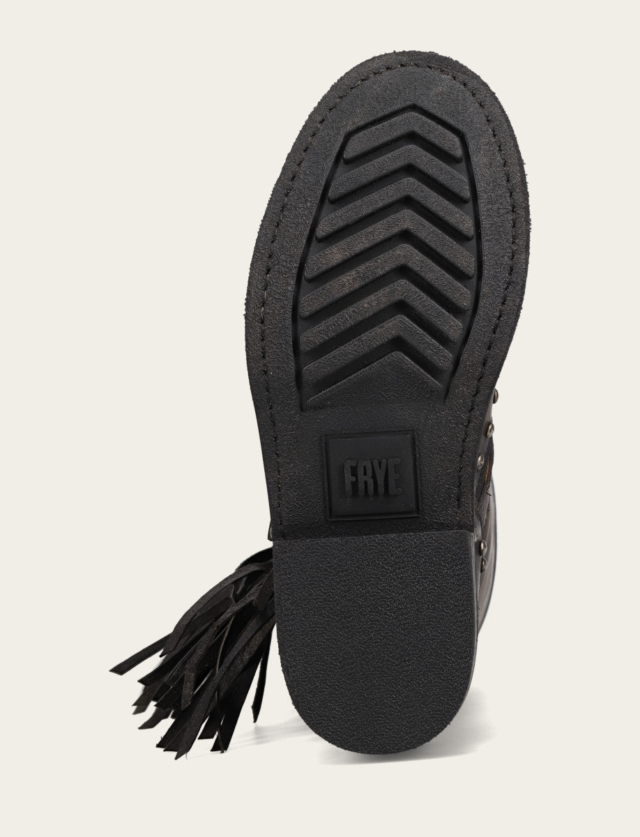 Black Boots Frye Women's Black Viv Fringe Engineer Boot