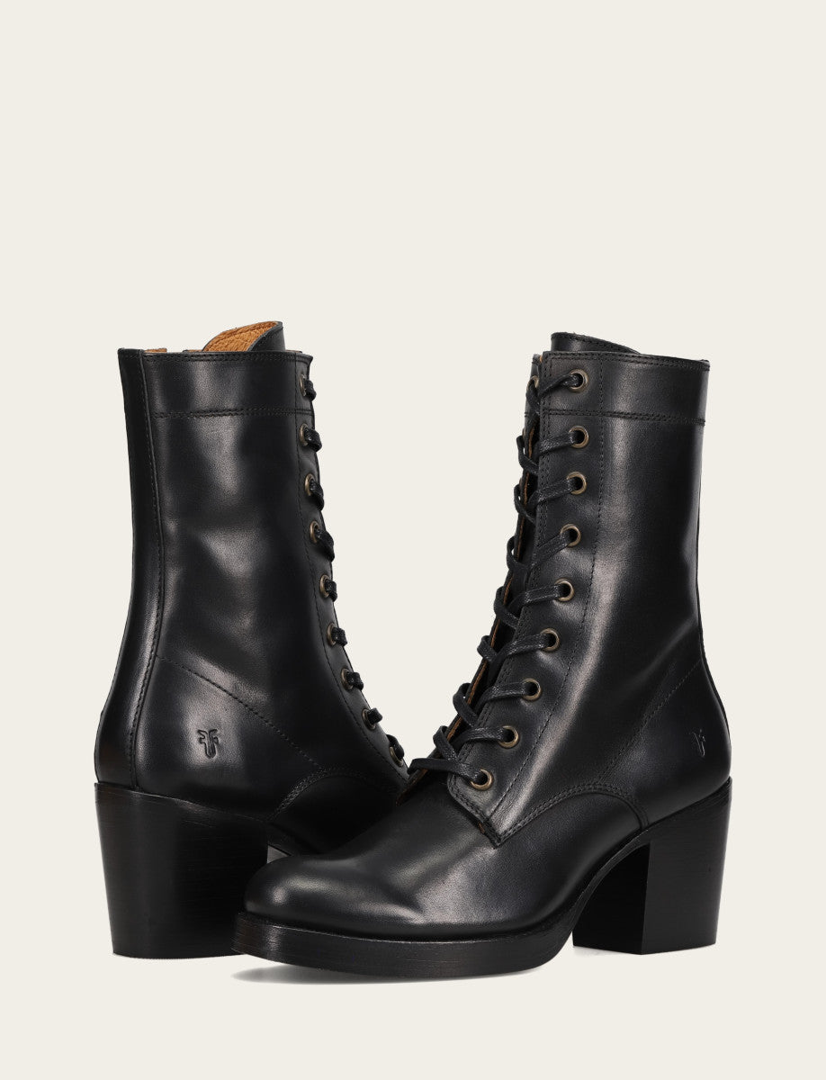 Black Booties Frye Women's Black Jean Lace Up Boot