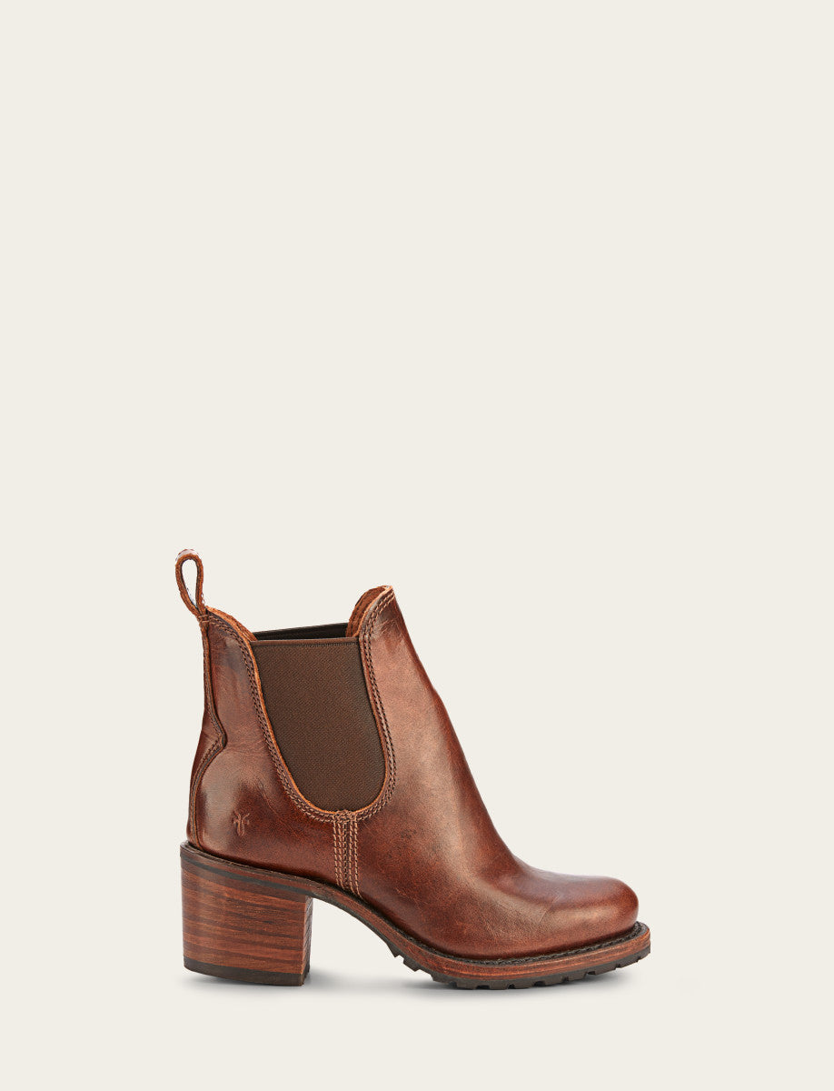 Cognac Booties Frye Women's Cognac Sabrina Chelsea Boots