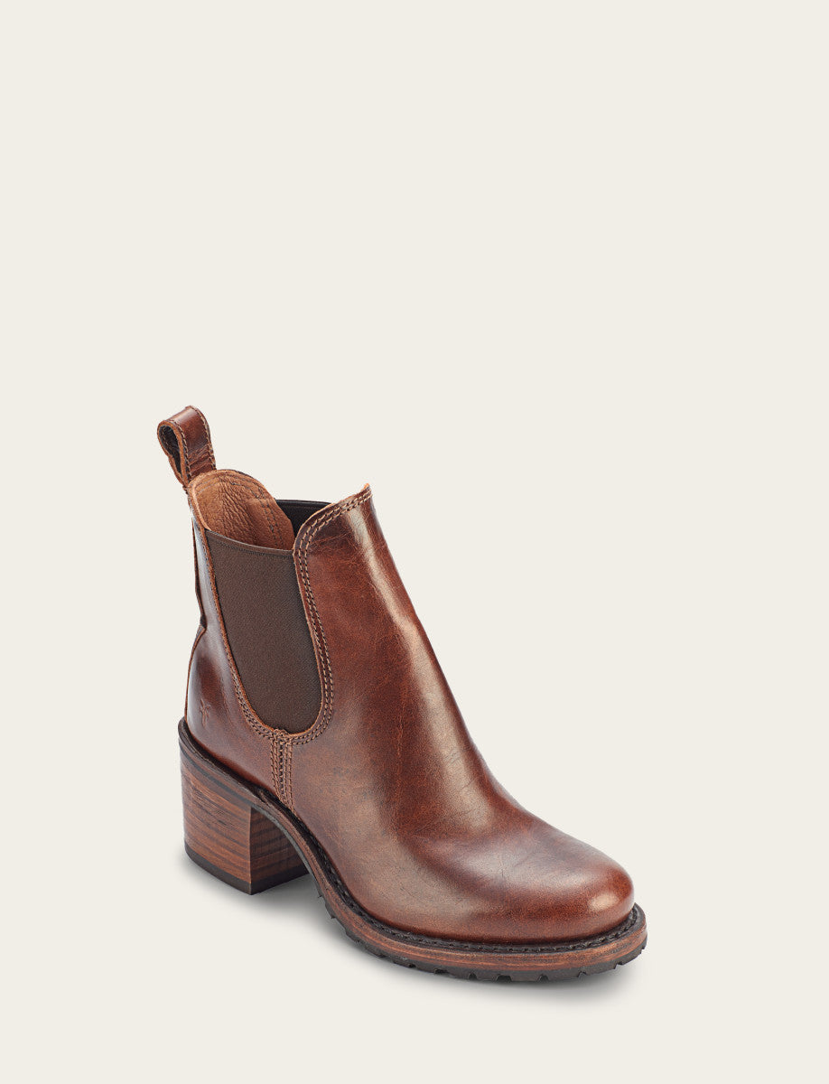 Cognac Booties Frye Women's Cognac Sabrina Chelsea Boots