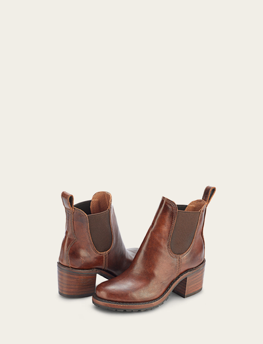 Cognac Booties Frye Women's Cognac Sabrina Chelsea Boots