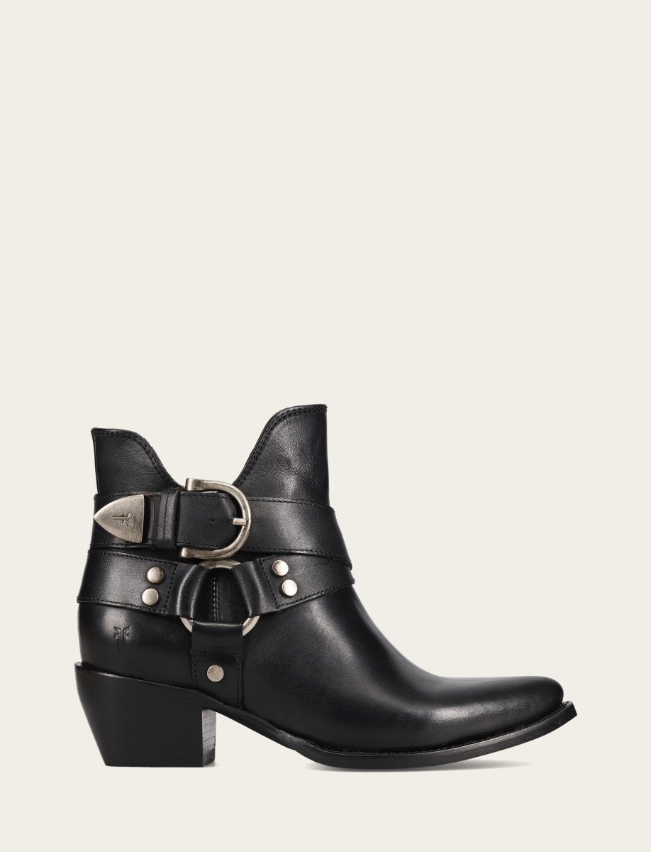 Black Booties Frye Women’s Black Sacha Multi-Strap Ankle Booties