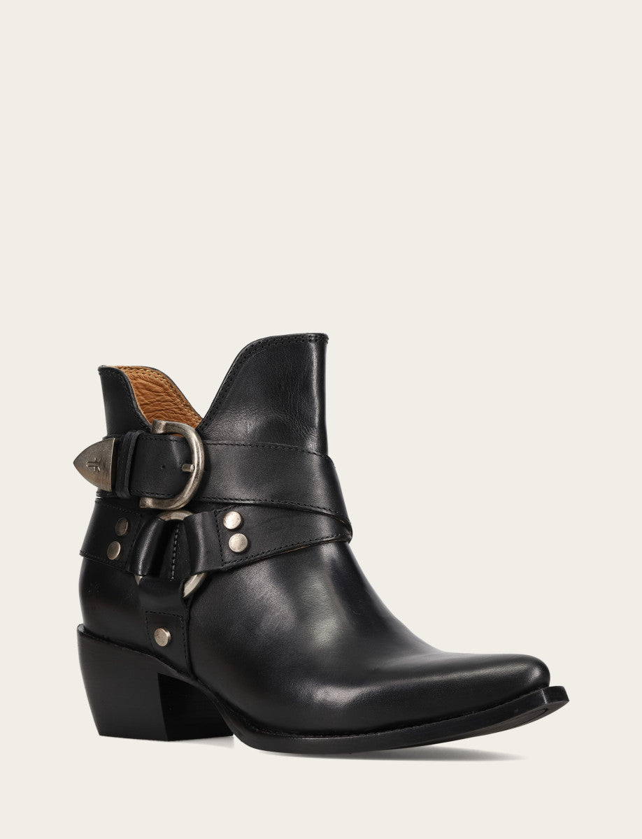 Black Booties Frye Women’s Black Sacha Multi-Strap Ankle Booties