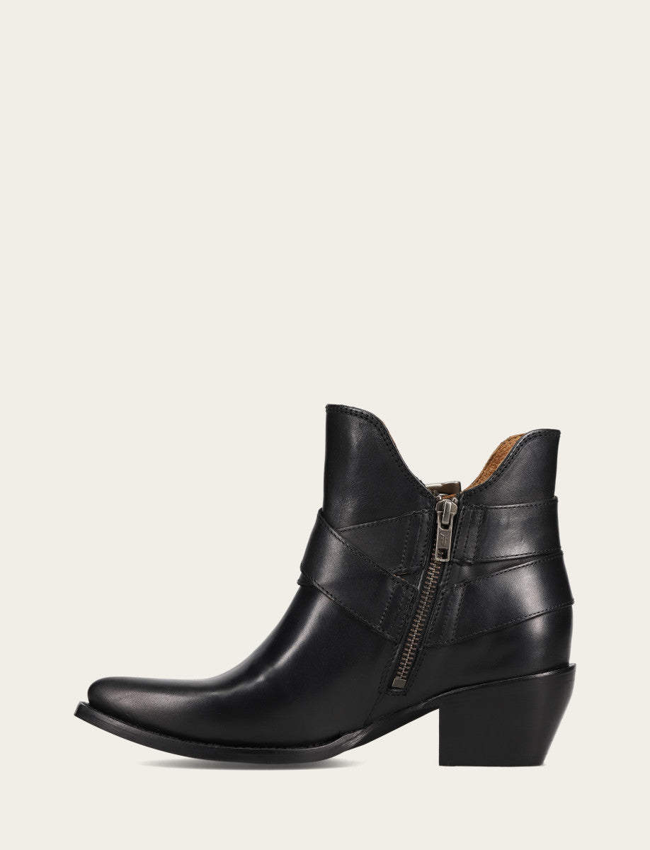 Black Booties Frye Women’s Black Sacha Multi-Strap Ankle Booties