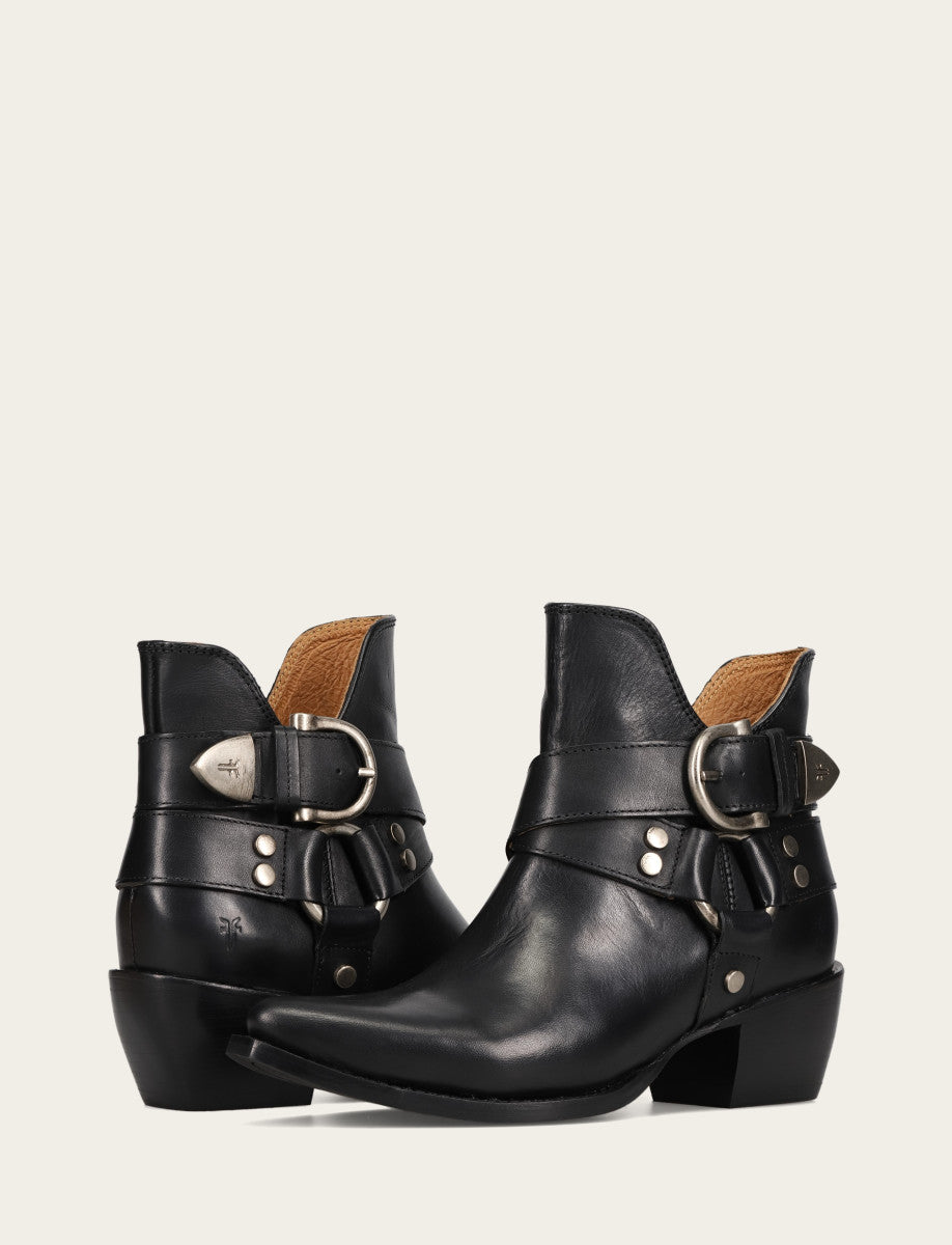 Black Booties Frye Women’s Black Sacha Multi-Strap Ankle Booties