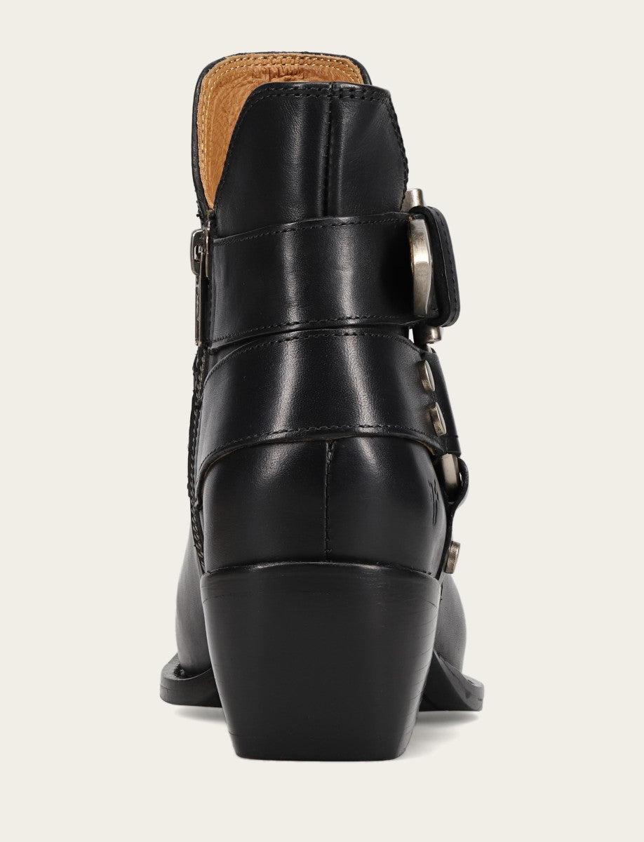 Black Booties Frye Women’s Black Sacha Multi-Strap Ankle Booties