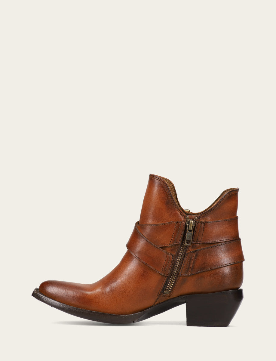 Caramel Booties Frye Women's Caramel Sacha Multi Strap Booties