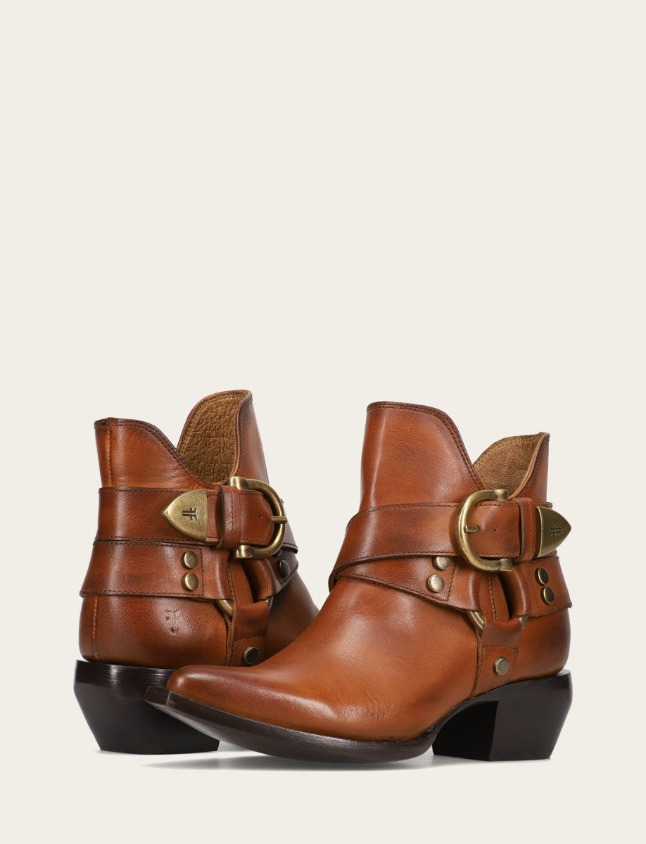 Caramel Booties Frye Women's Caramel Sacha Multi Strap Booties