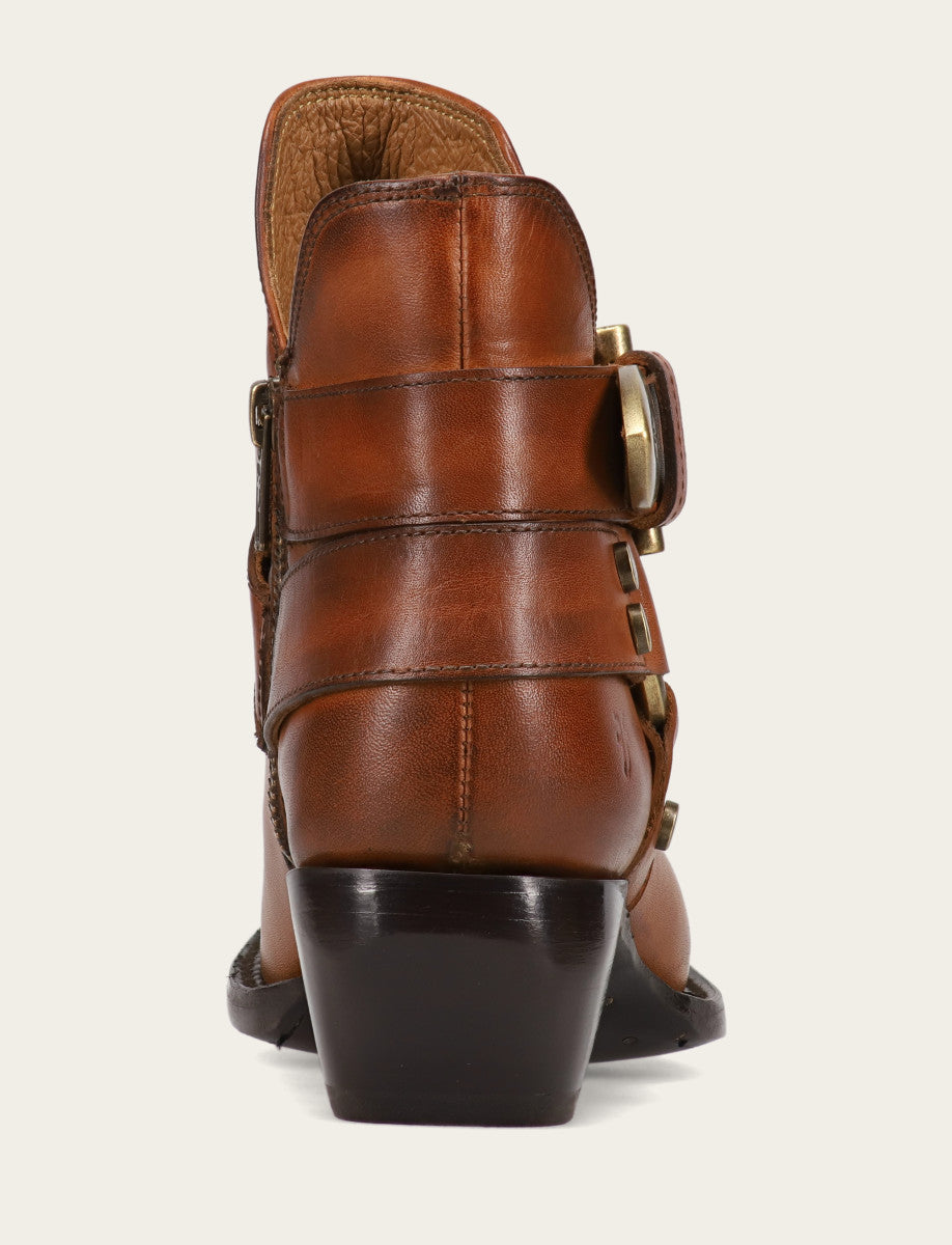 Caramel Booties Frye Women's Caramel Sacha Multi Strap Booties