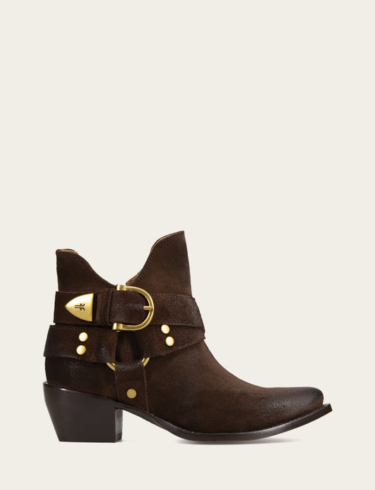 Chocolate Booties Frye Women's Chocolate Sacha Multi Strap Booties