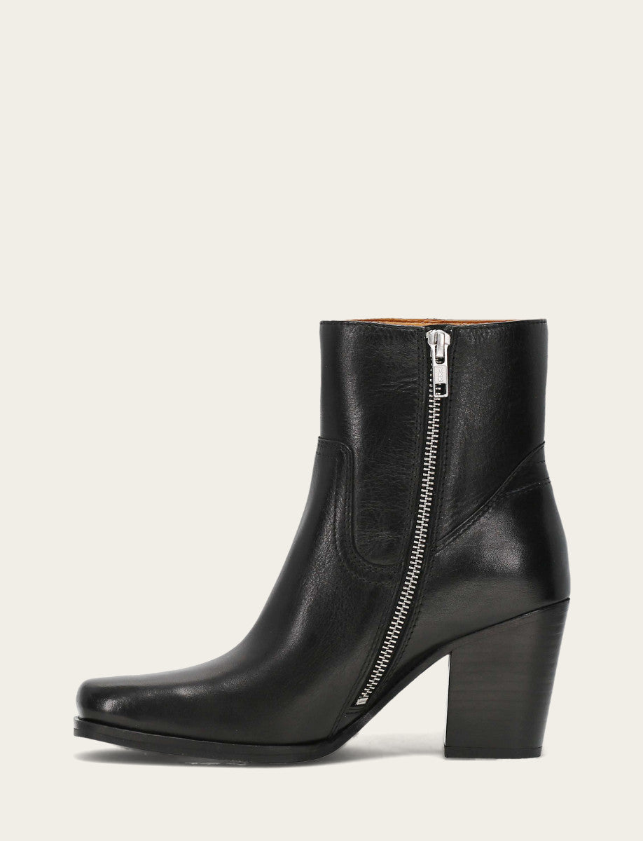 Black Booties Frye Women's Black Shiloh Zip Booties