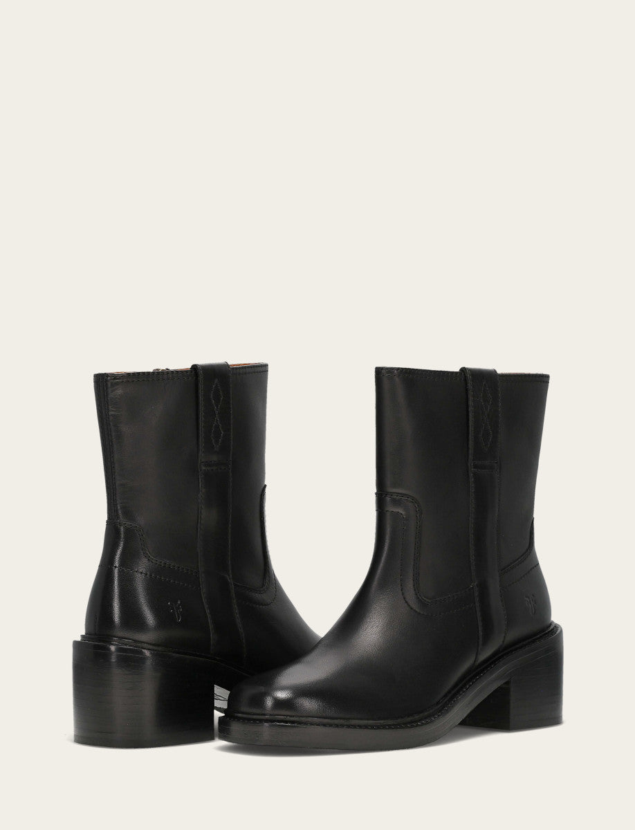 Black Booties Frye Women's Black Kate Short Inside Zip Boot