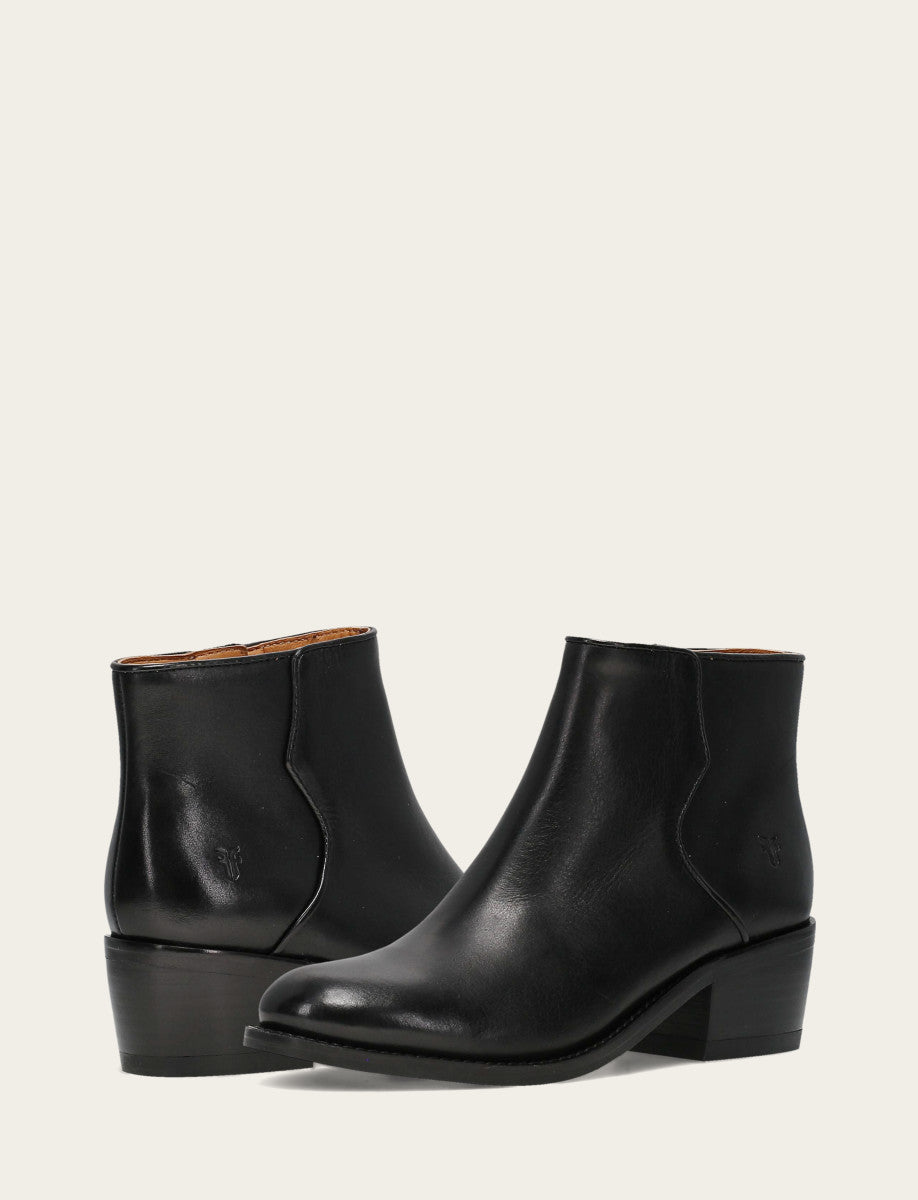 Black Booties Frye Women's Black Carson 2 Piping Booties