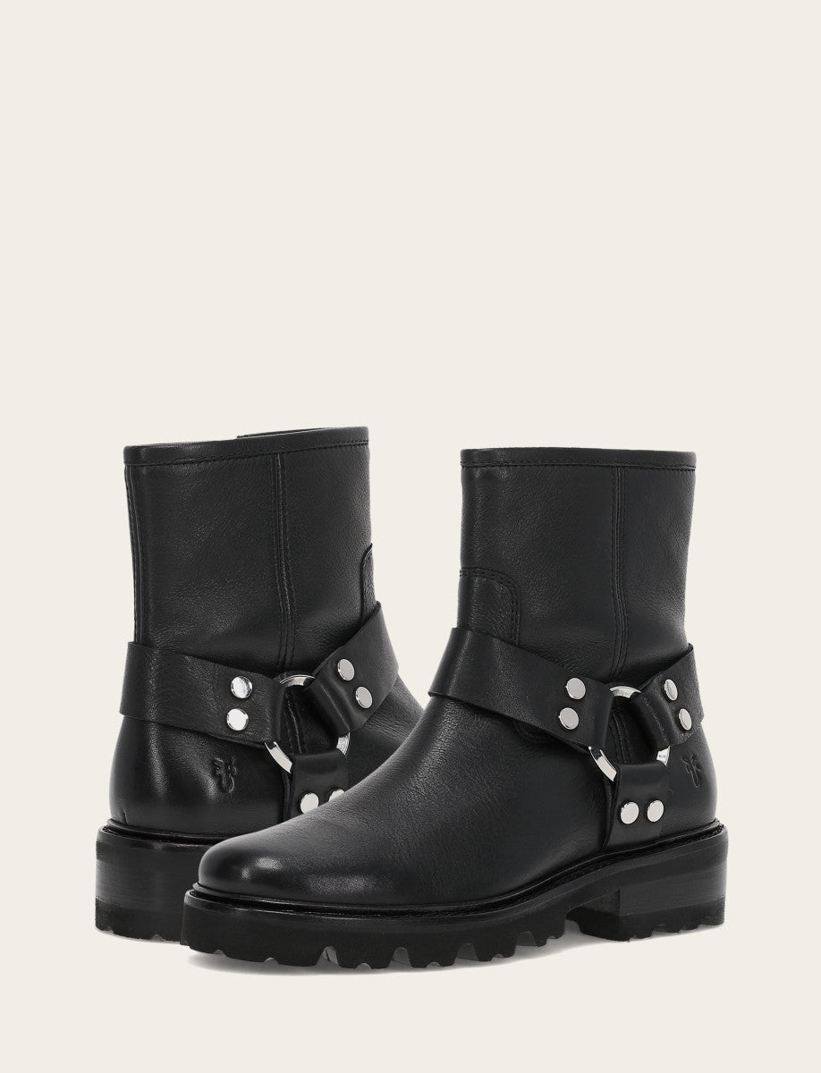 Black Booties Frye Women's Black Olivia Harness Short Booties