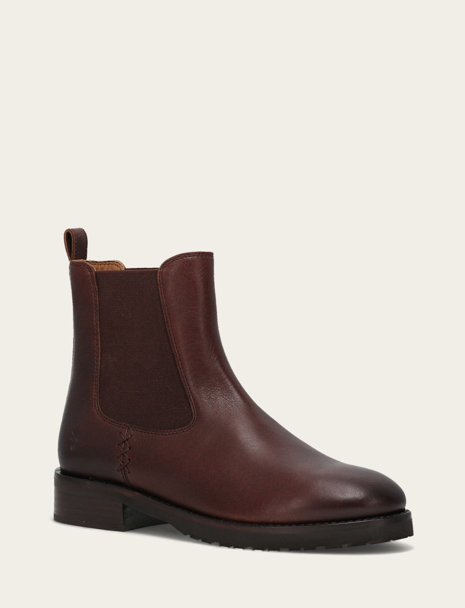 Brown Booties Frye Women's Brown Melissa Lug Chelsea Boot